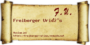 Freiberger Uriás névjegykártya